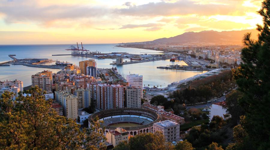 Vistas románticas de Málaga